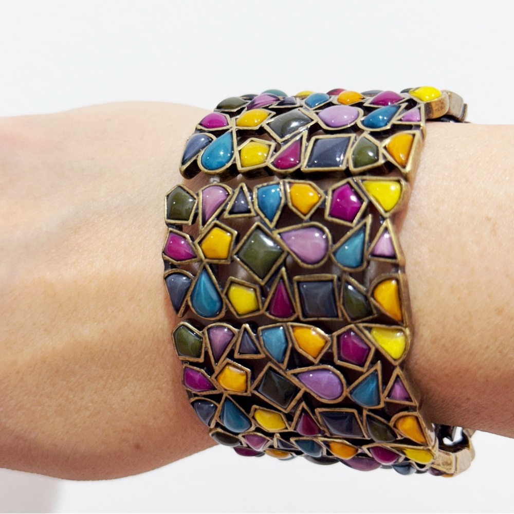 Lia Sophia Kiam Multicolor Mosaic Stretch Bracelet